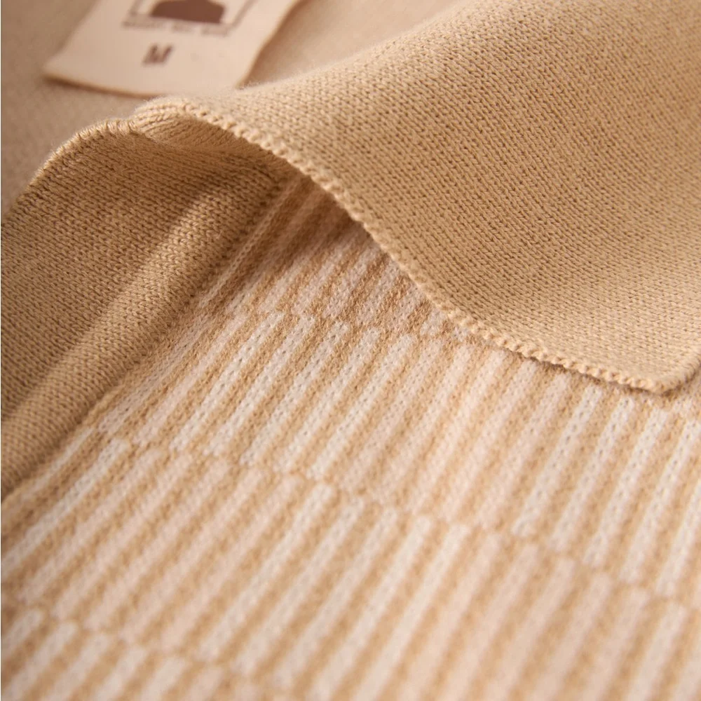 Dandy Del Mar Mens Sebastian Notched Johnny Collar V-Neck Knit Polo Casual Shirt - Picture 3 of 10